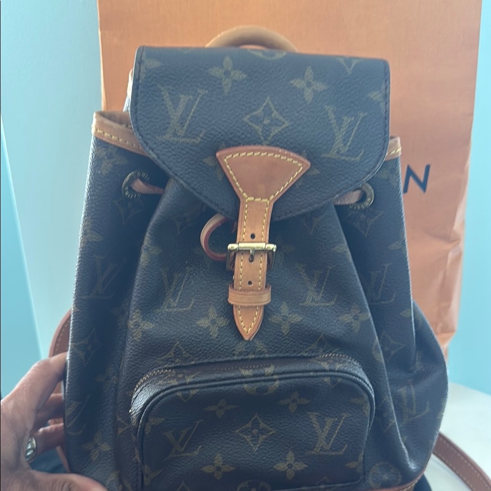 Louis Vuitton Monogram Backpack - Brown with Tan Trim - Picture 4 of 8